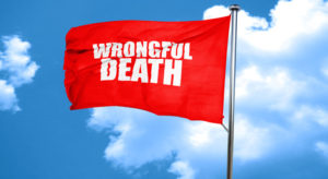 wrongful death, 3D rendering, a red waving flag